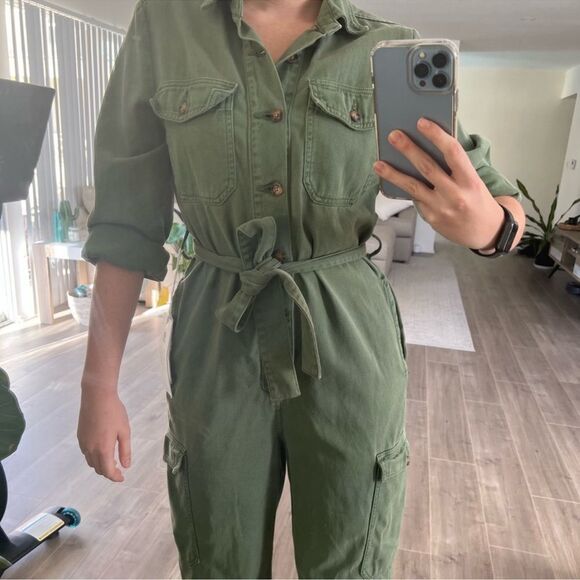 NWT Boyish Troy Green Coveralls Jumpsuit - Picture 4 of 5